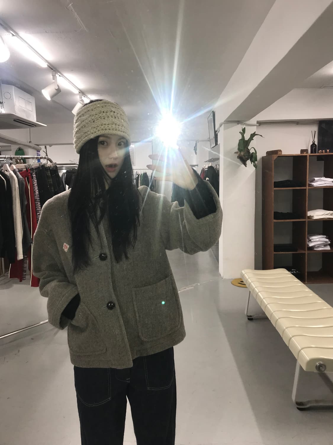 DANTON Light Collarless Wool Pile Jacket 상품이미지2