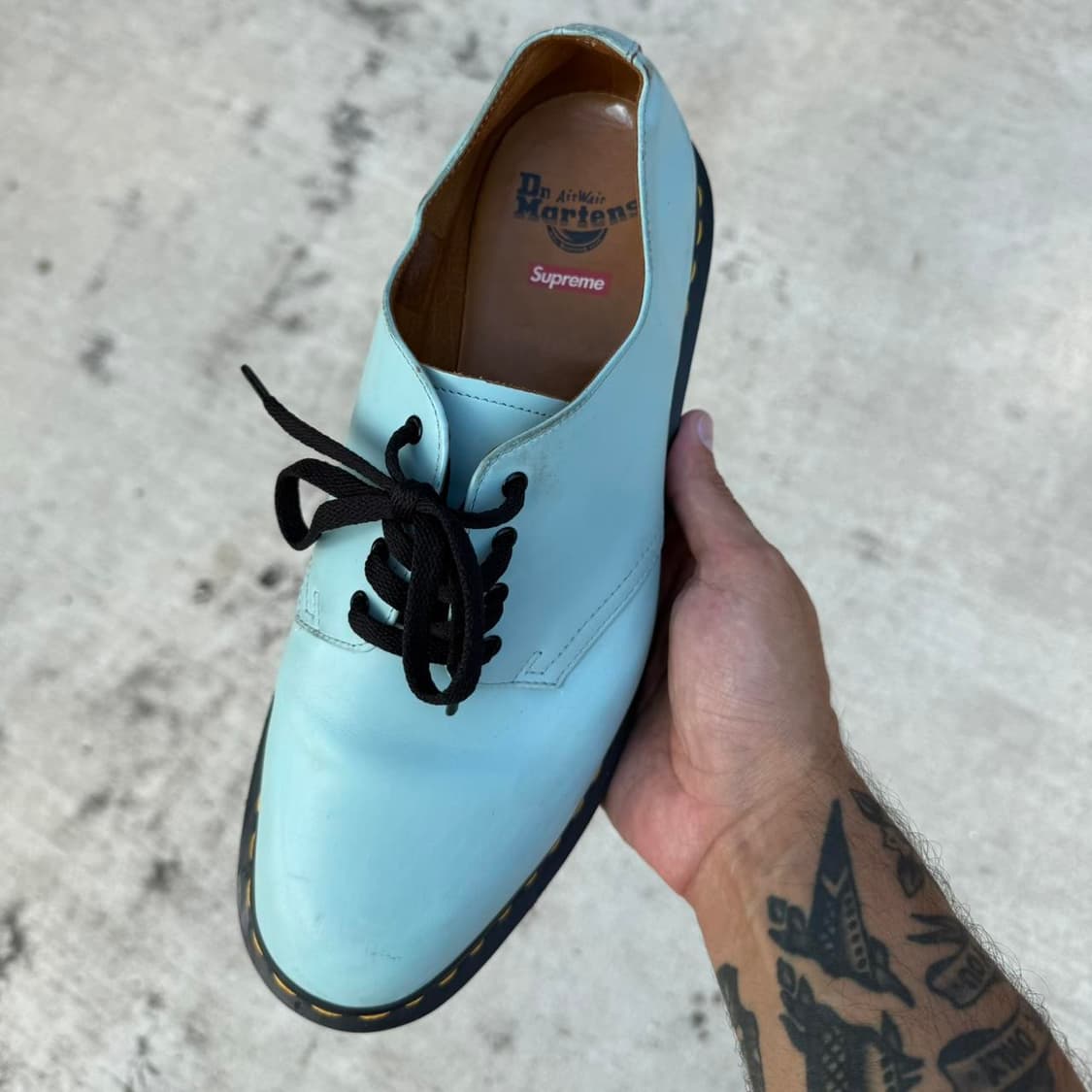 닥터마틴 x 슈프림 1461 3-아이 슈즈 아쿠아 블루 290 상품이미지3