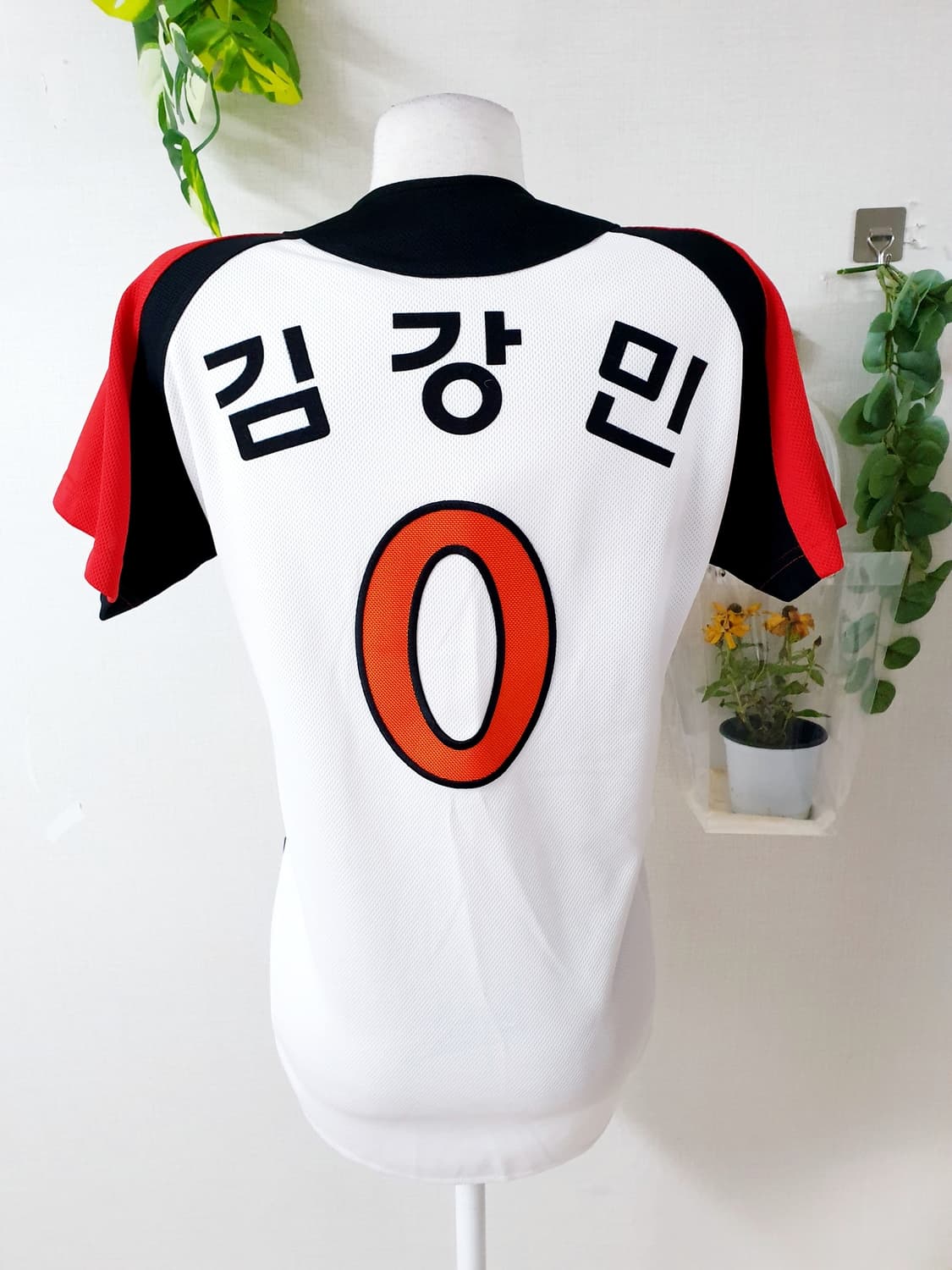 SK 와이즈번 김강민 홈유니폼 여성야구 반팔 85 화이트 상품이미지5