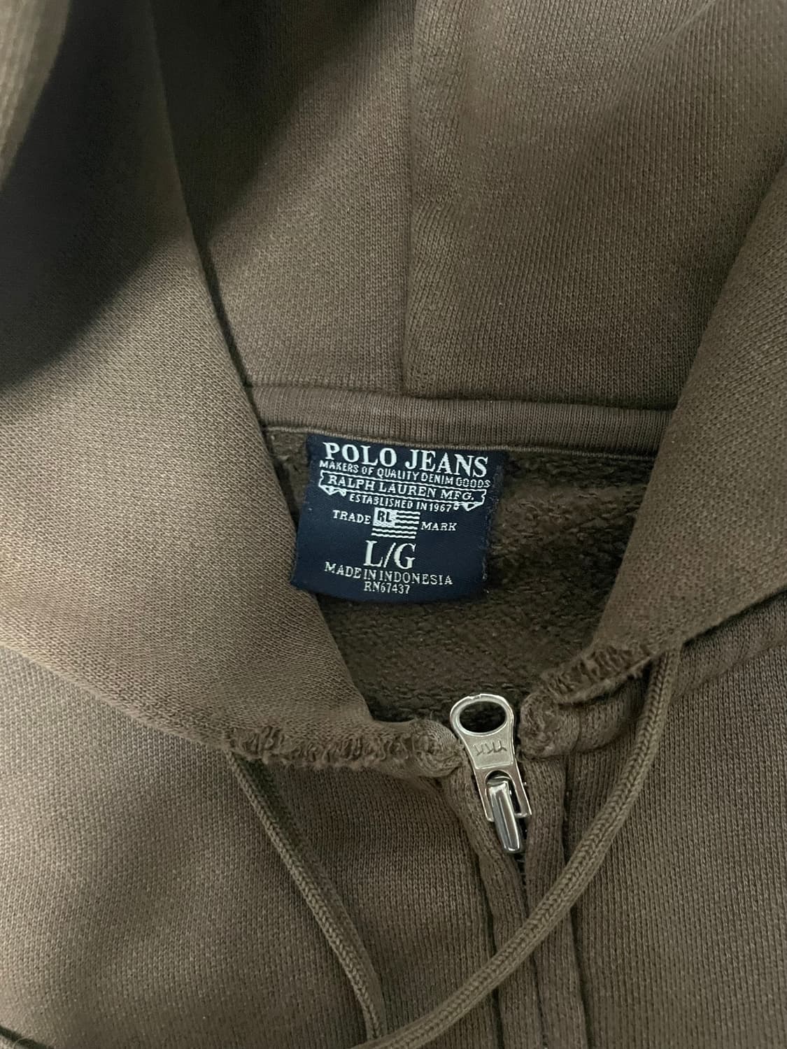 빈티지 폴로 랄프로렌 스펠아웃 아치로고 후드집업 브라운 상품이미지4