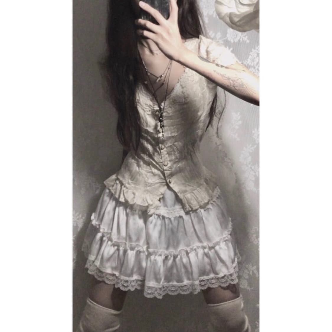 묘오우빈티지 레이스 슬리브 셔츠 상품이미지1