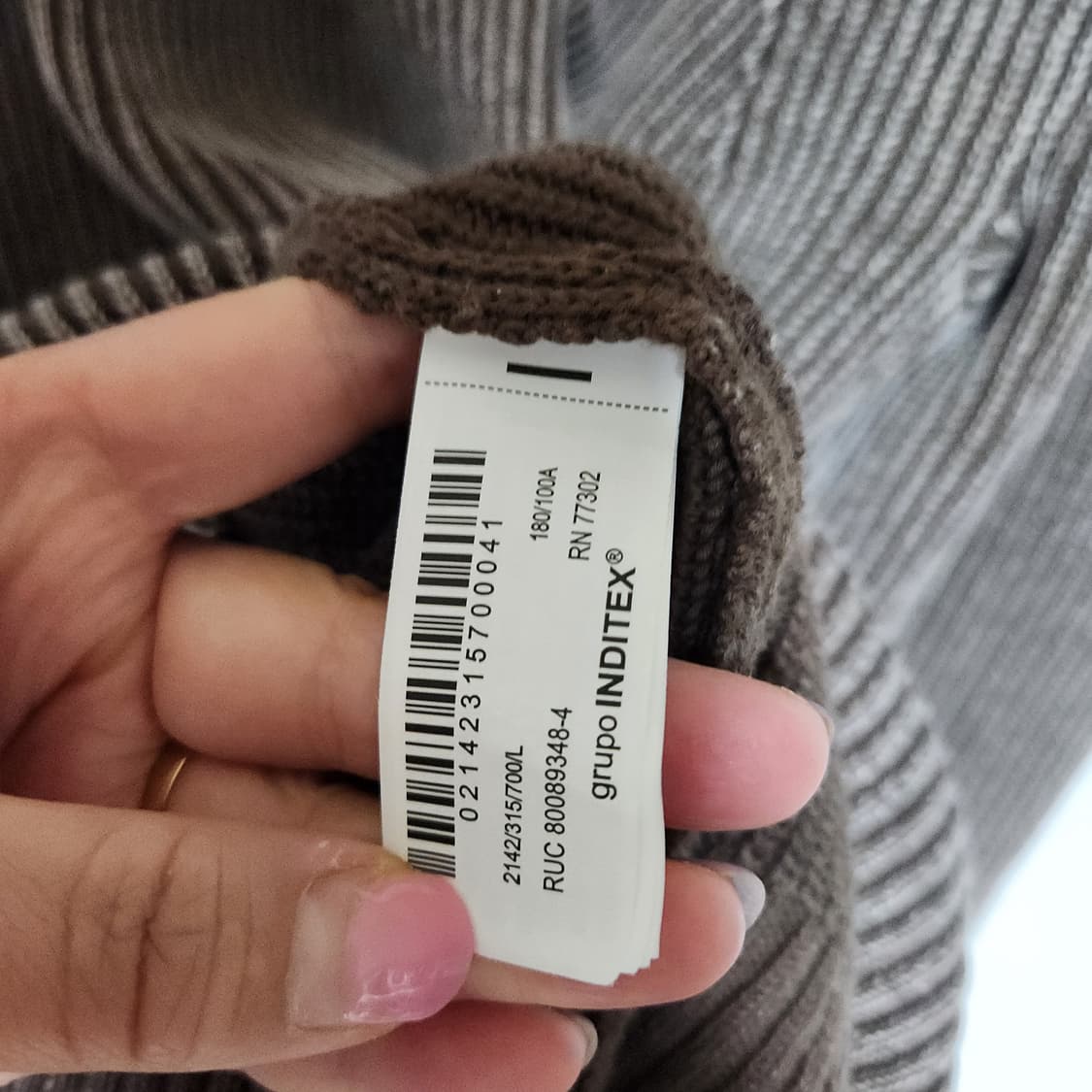 ZARA 골지 니트 브라운 남L 상품이미지5
