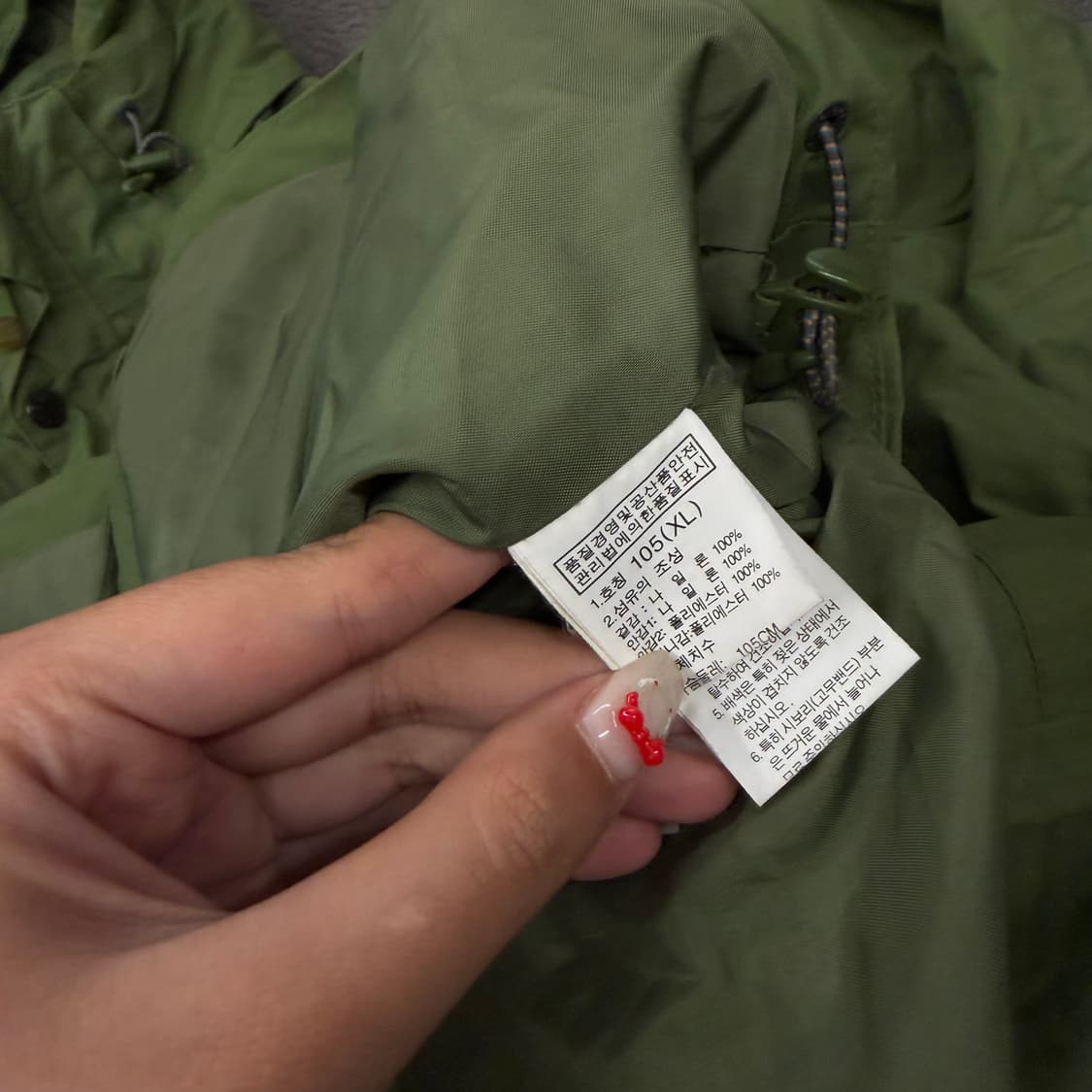[정품/XL] 노스페이스 하이벤트 후드 야상 카키 바람막이 자켓 상품이미지6