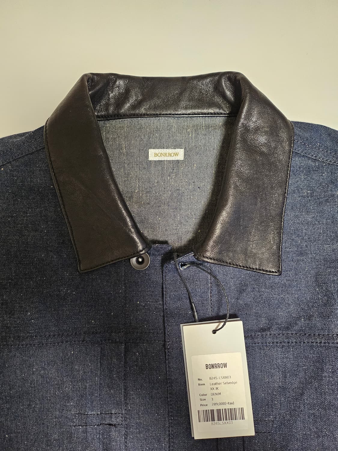 본로우 레더 데님 셀비지 트러커 자켓 상품이미지3