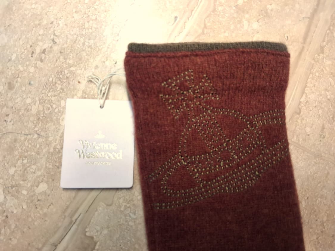 비비안 웨스트우드 빅 orb 자수 울장갑 / 와인 (새상품) 상품이미지8