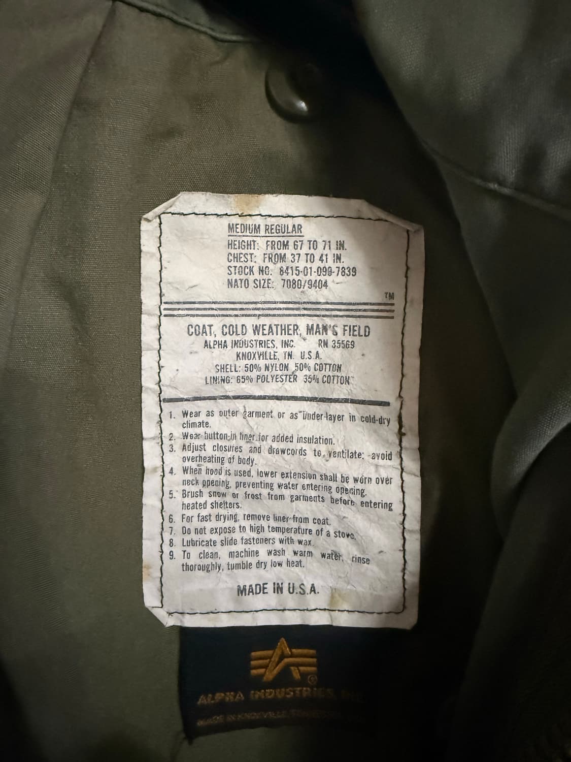 usa 일파인더스트리 m65필드자켓 팝니다 상품이미지3