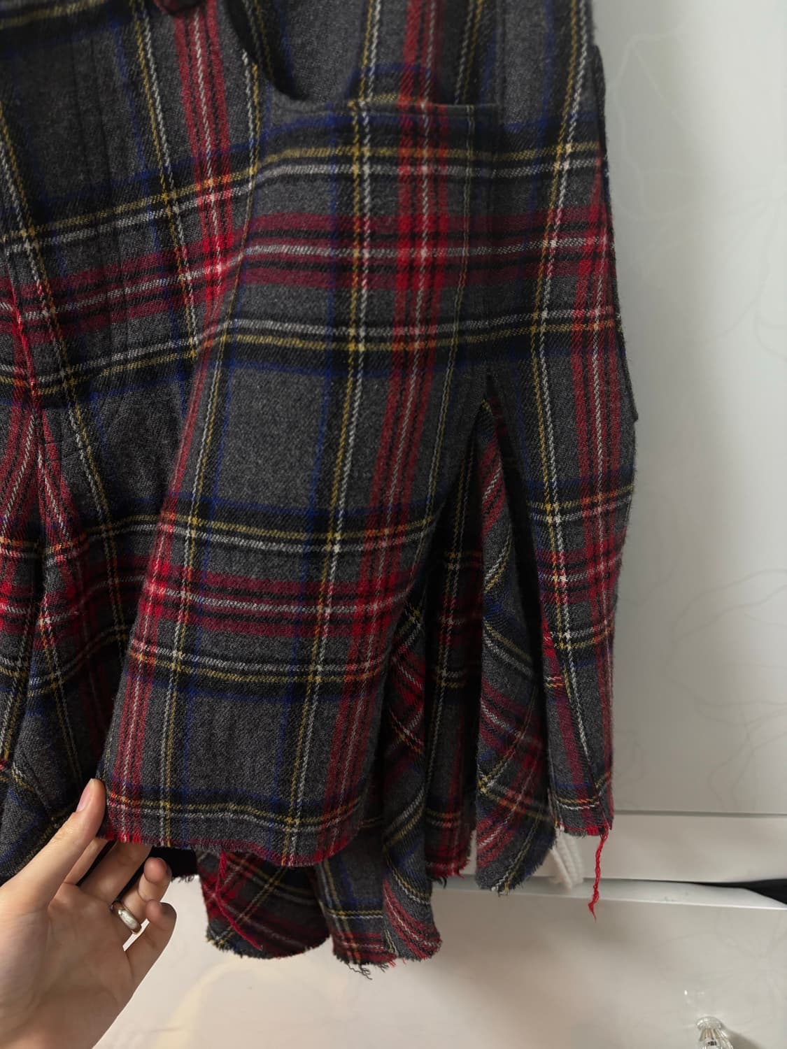 준야와타나베 꼼데 체크 울 스커트 상품이미지4