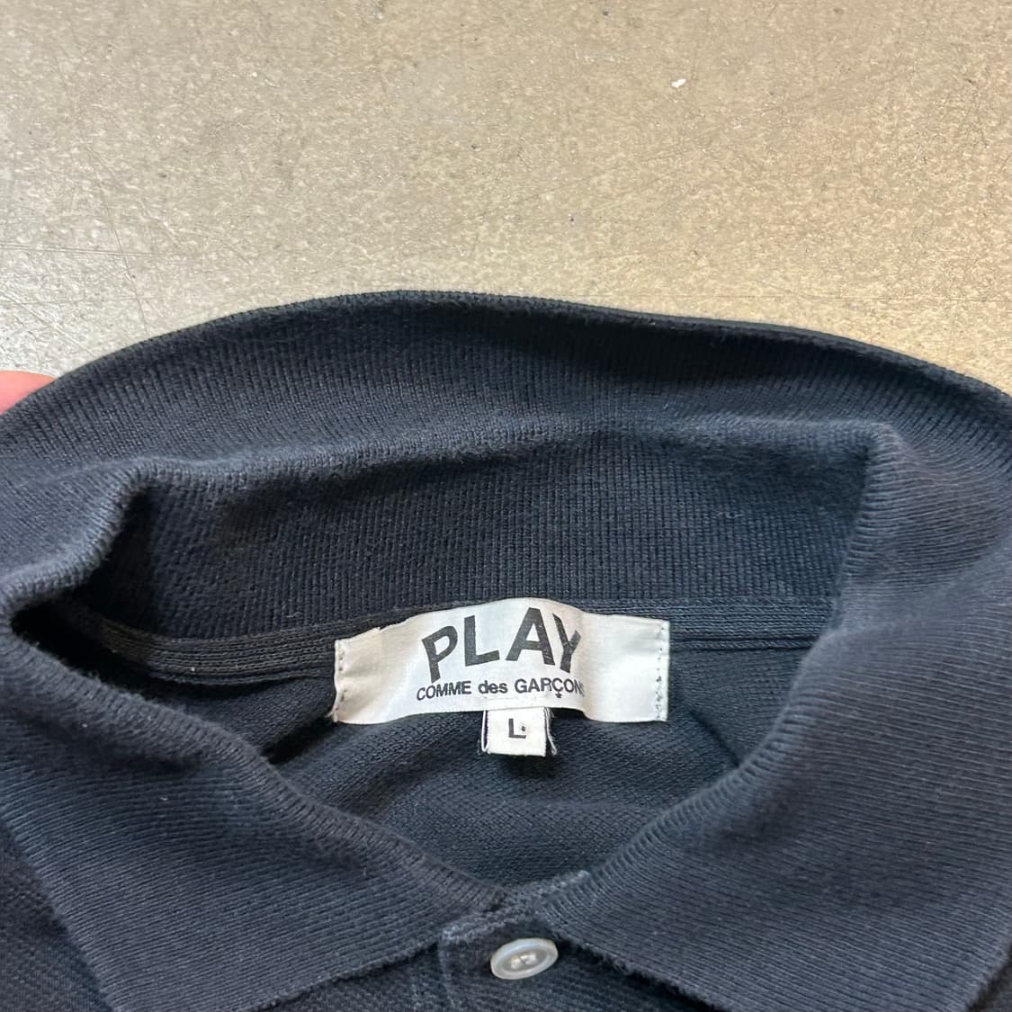 L 꼼데가르송 카라 반팔티 상품이미지6