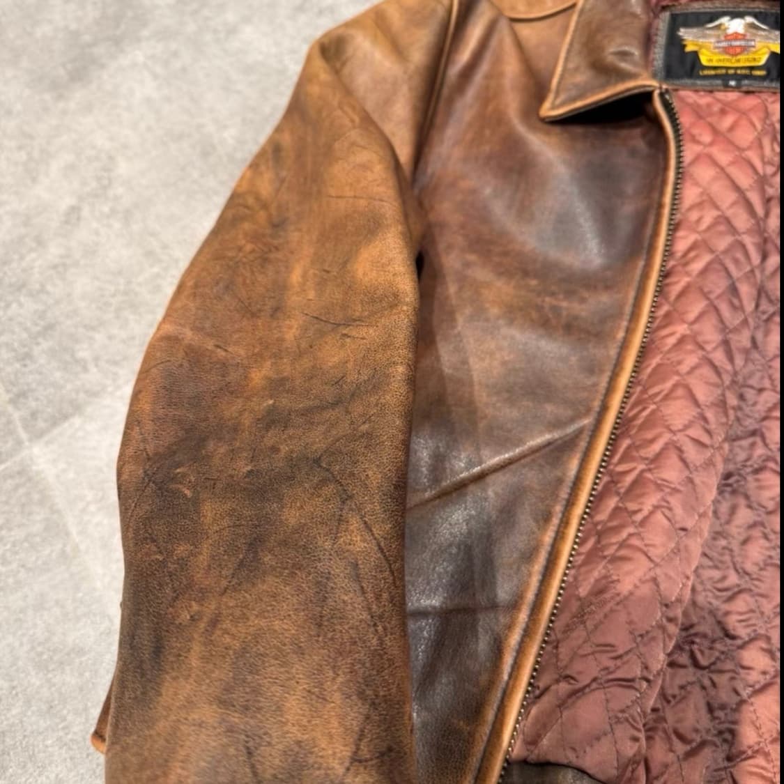 Harley-Davidson 빈티지 RBC 헤비 카우하이드 레더 자켓 상품이미지4