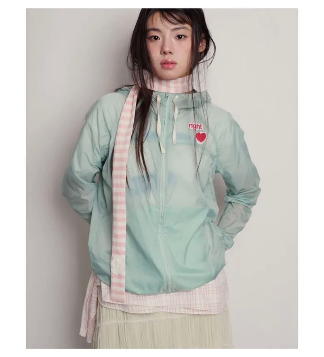 더뮤지엄비지터 바람막이 윈트브레이커 라이트틸 LIGHT TEAL 상품이미지1