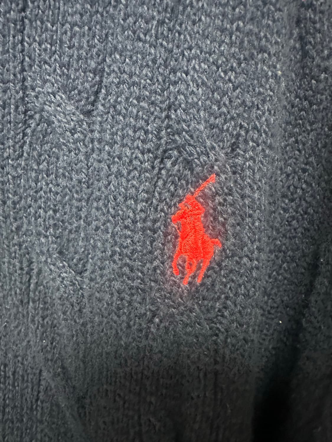 no.183 폴로 랄프로렌 네이비 꽈배기 니트집업 xxl 상태s급 상품이미지2