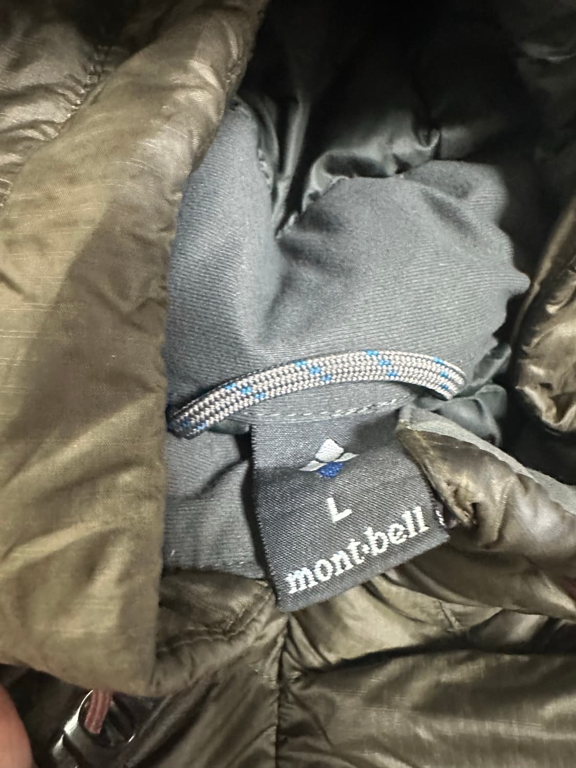 (L)몽벨 알파인 일본 빈티지 경량 다운 카키 브라운 상품이미지5