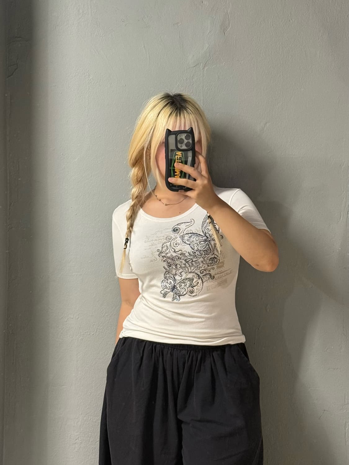 butterfly & lettering detail t-shirt 상품이미지2