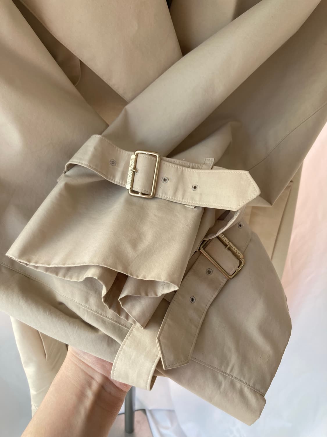 정품) 버버리 클래식 여성 트렌치 코트 베이지 상품이미지4