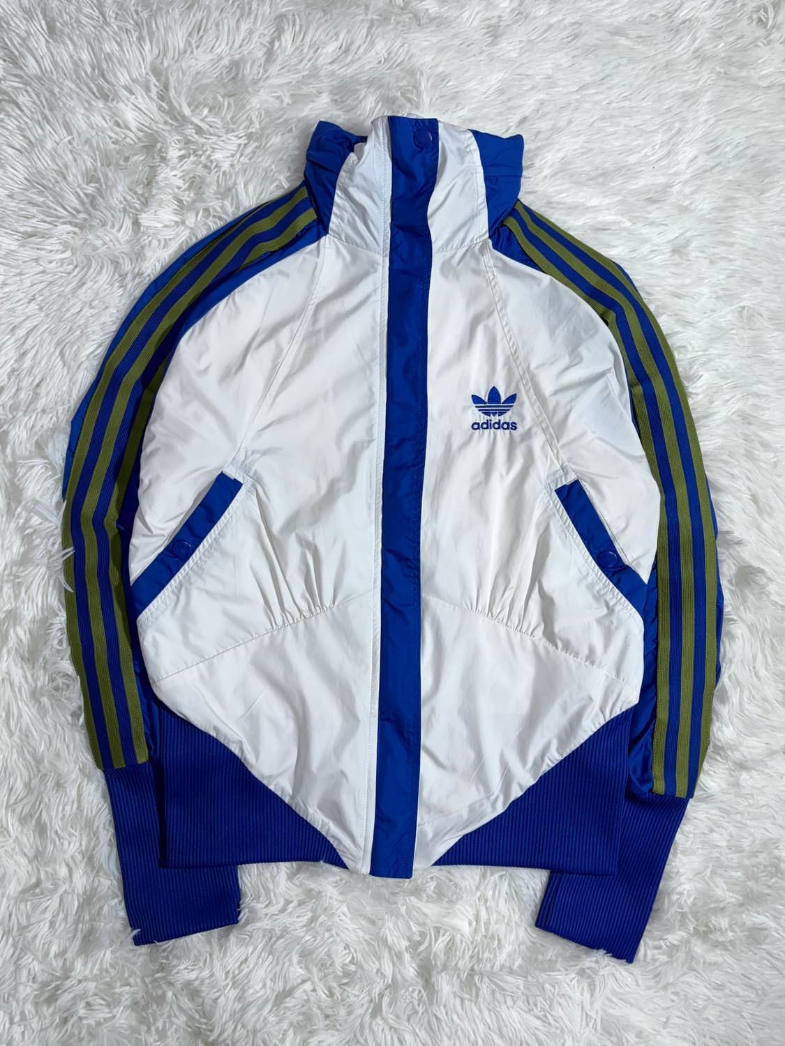 아디다스 화이트•블루 삼선 바람막이  상품이미지4