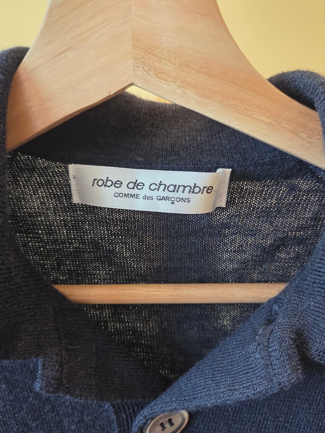 꼼데가르송 robe de chambre 남색 카라 반팔 니트 상품이미지3