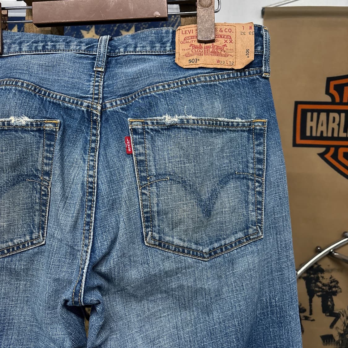 00s 리바이스 501 빈티지 페이딩 데미지 데님팬츠 N587 상품이미지7