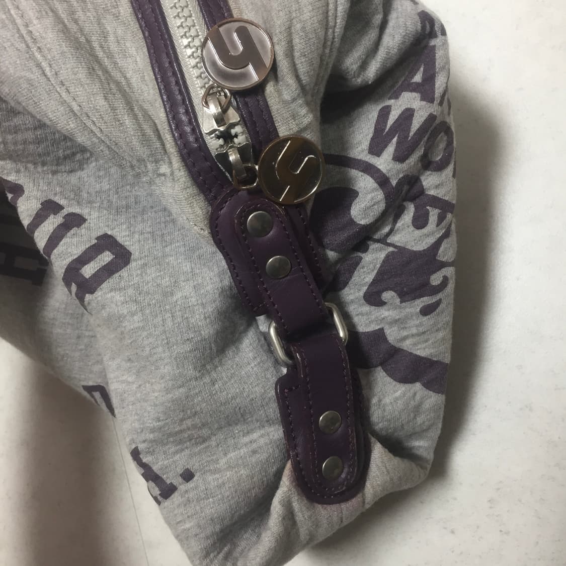 빈티지 히스테릭글래머 버클 디자인 멜란지그레이 퍼플 숄더백 가방 상품이미지3