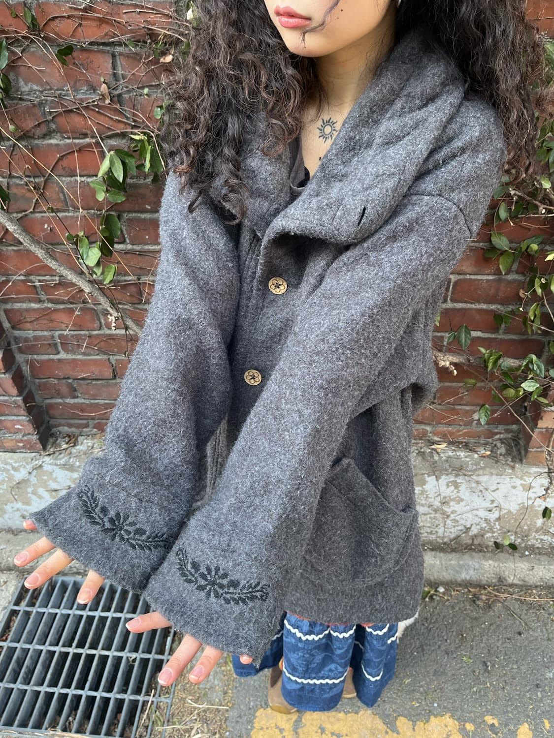 Drugstores 차콜 그레이 오버핏 코트 상품이미지3