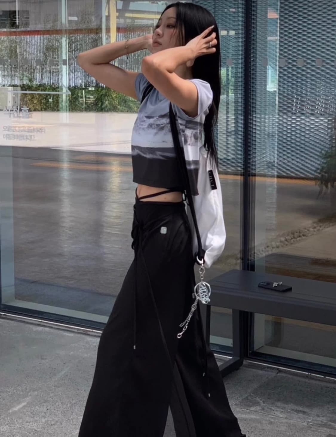 트리밍버드 시스루 스트랩 랩 팬츠 상품이미지2