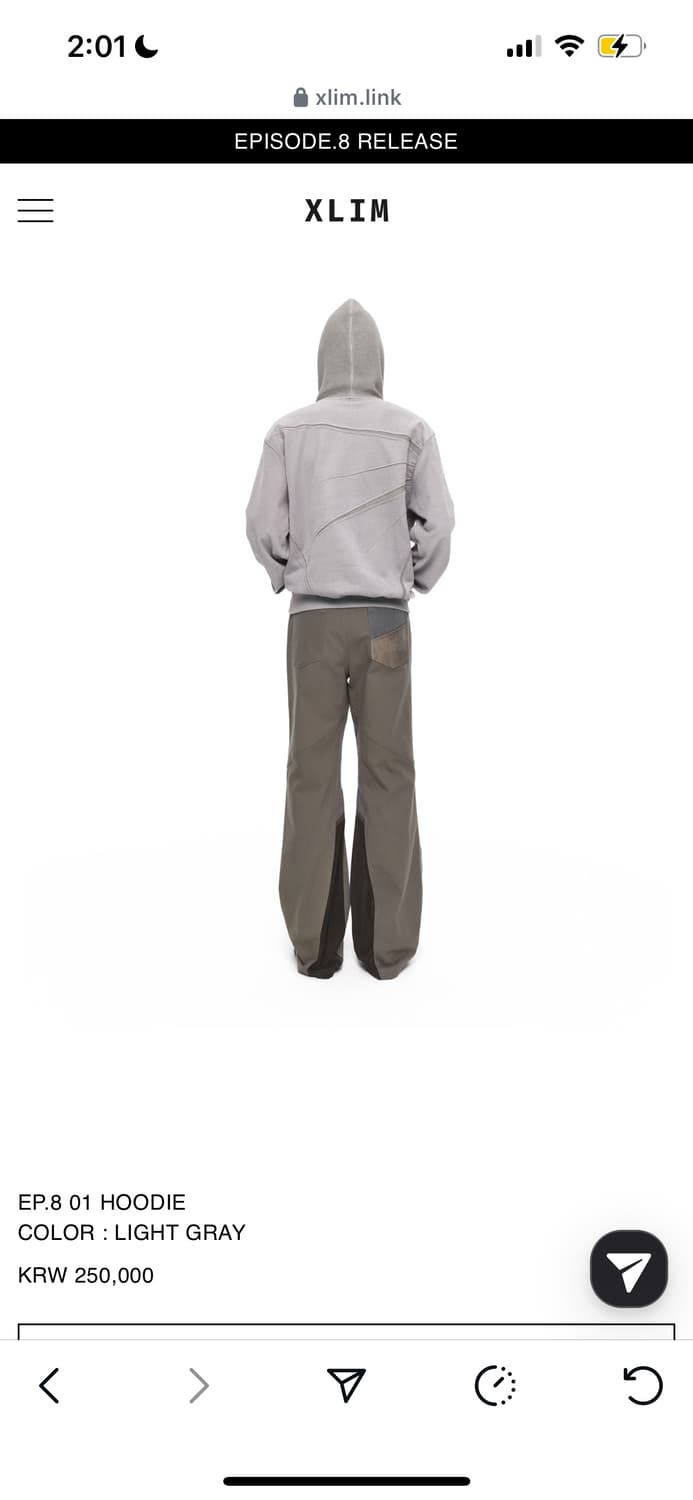 XLIM EP.8 01 HOODIE 라이트 그레이 상품이미지2