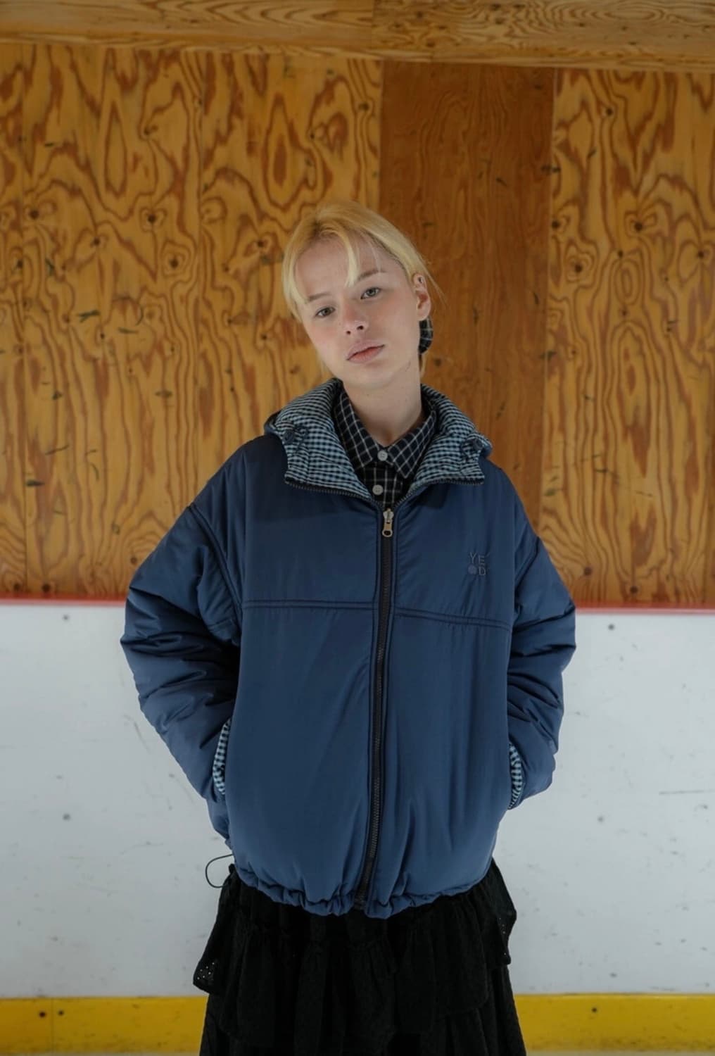 24FW 예디아카이브 리버시블 후드 패딩(navy) 상품이미지1