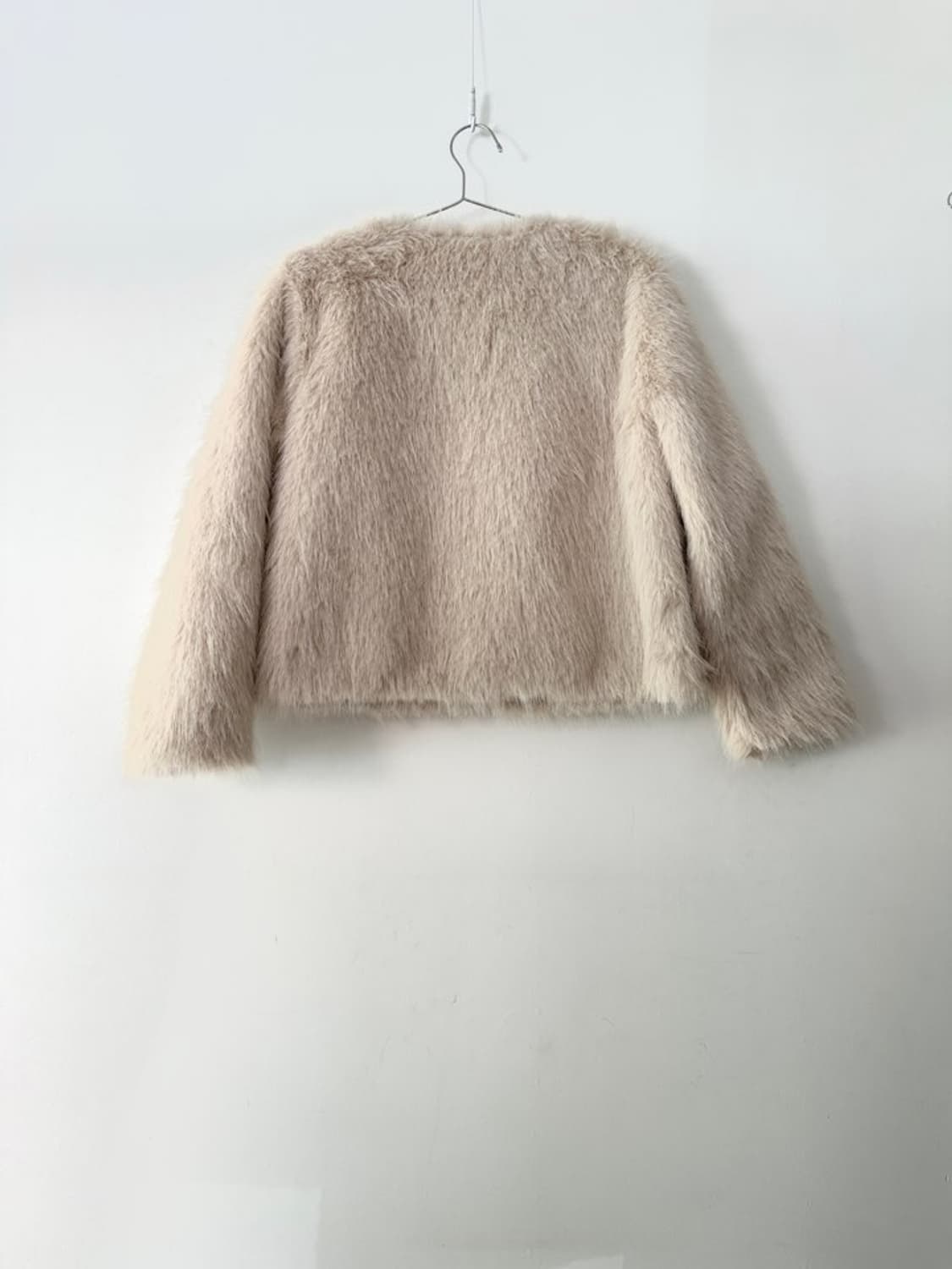 Simple oat fur jacket / ivory 상품이미지5