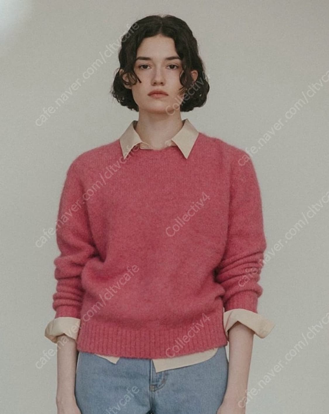 시엔느 알파카 울 니트 스웨터 핑크 (S) 상품이미지7