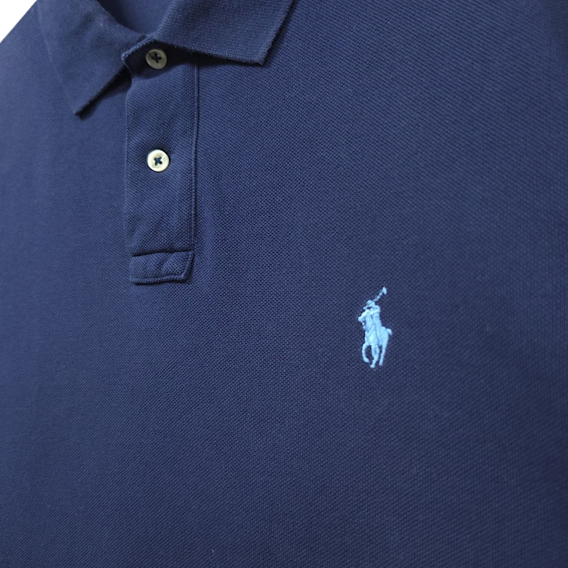 [XL] 폴로 네이비 커스텀 슬림핏 코튼 PK 반팔 카라티셔츠 상품이미지4