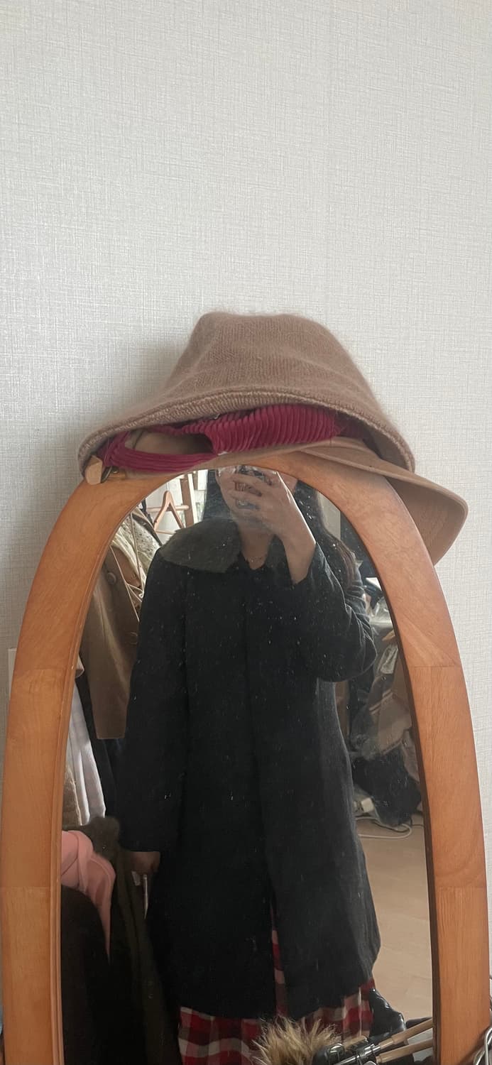 모리걸 빈티지 무채색 퍼 카라 롱 코트 🤎🖤 상품이미지4