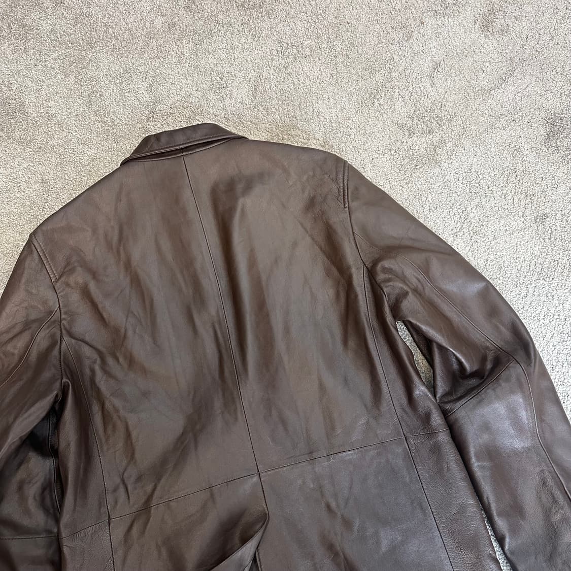 빈티지 브라운 양가죽 싱글 블레이저 자켓M 상품이미지9