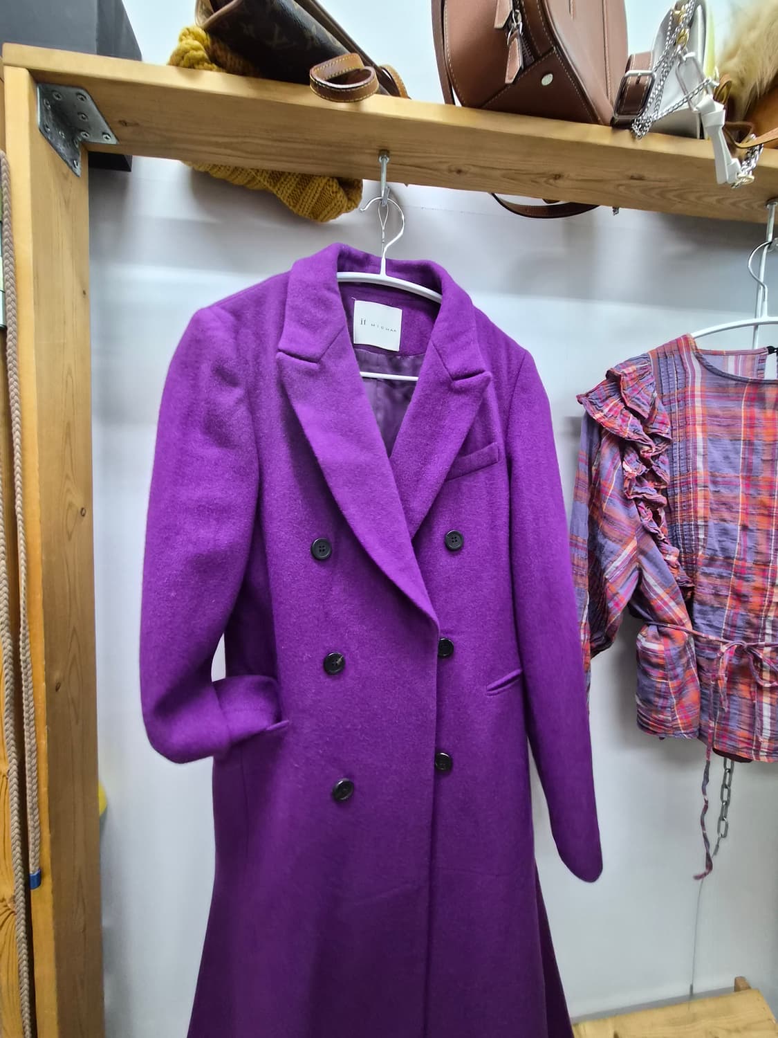 미샤 퍼플 원피스라인 코트 상품이미지5