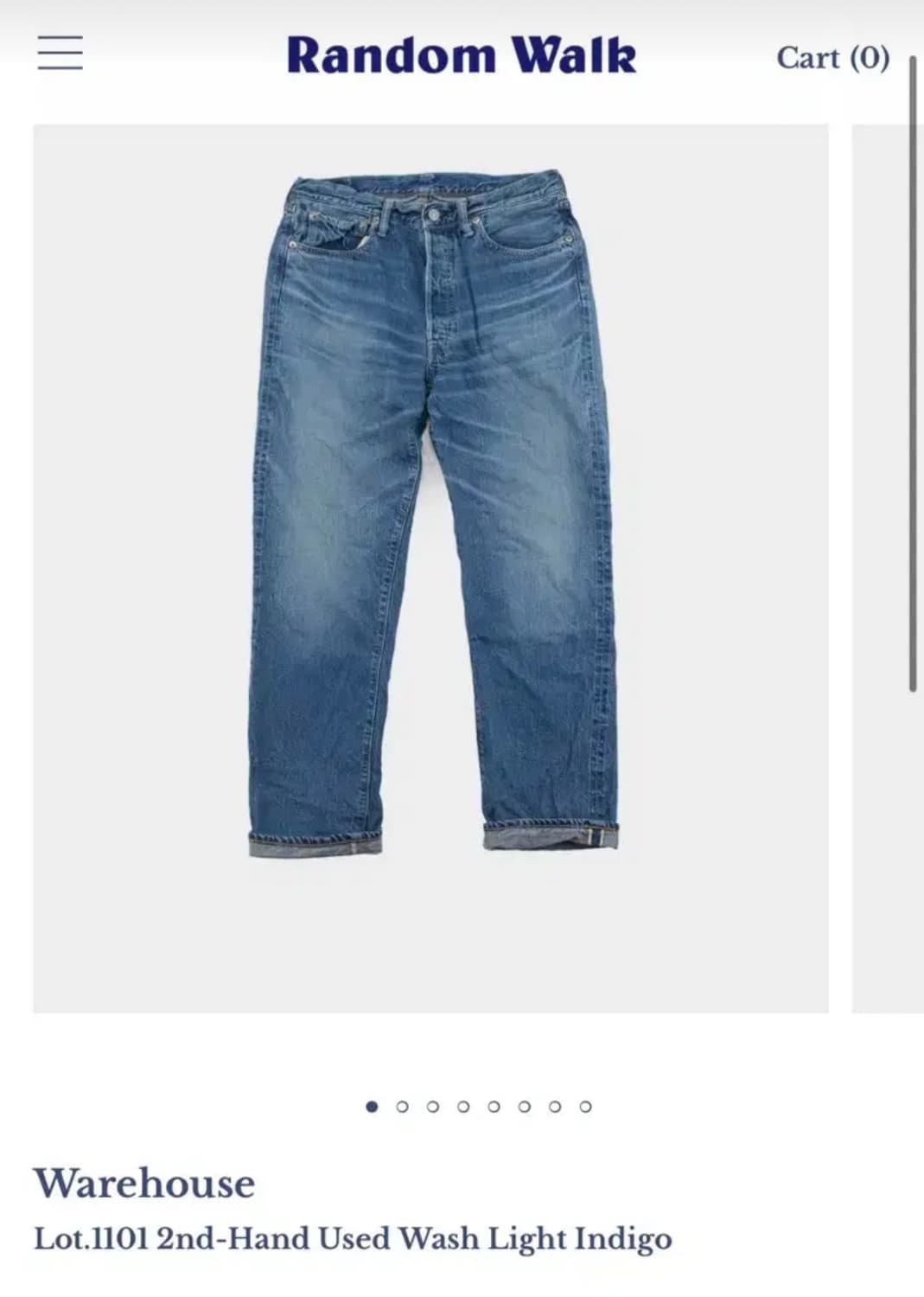 웨어하우스 1101 라이트워시 데님팬츠 36사이즈 상품이미지5