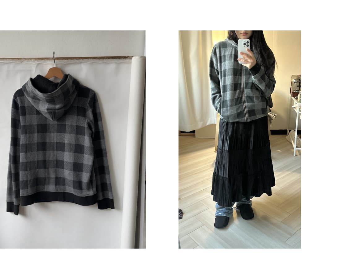 [BACK NUMBER] check pattern hoodie 상품이미지4