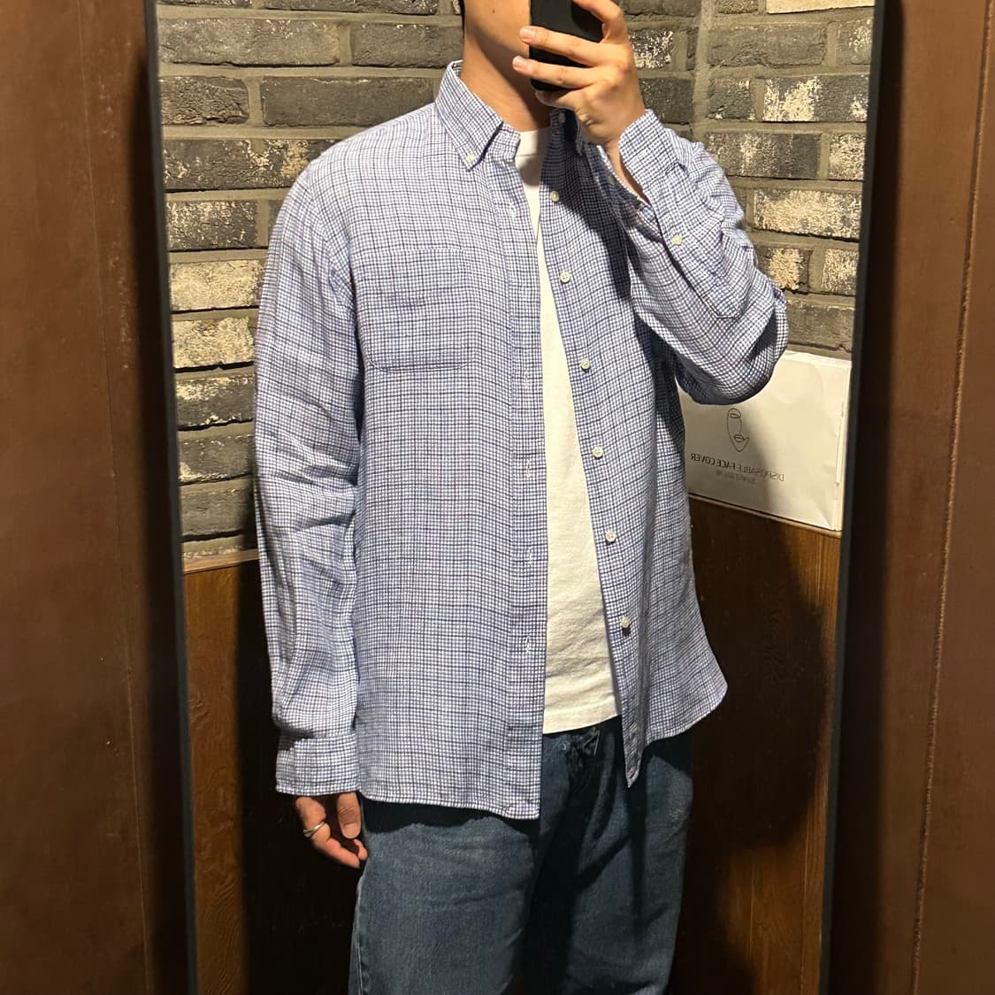 M) 폴로 랄프로렌 클래식 원포켓 린넨 체크 셔츠 상품이미지9