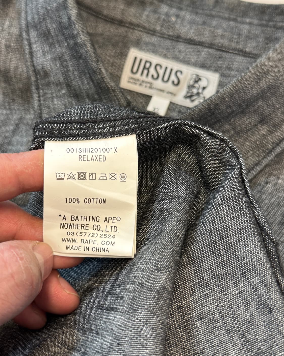 베이프 우르서스 샴브레이 셔츠 상품이미지7