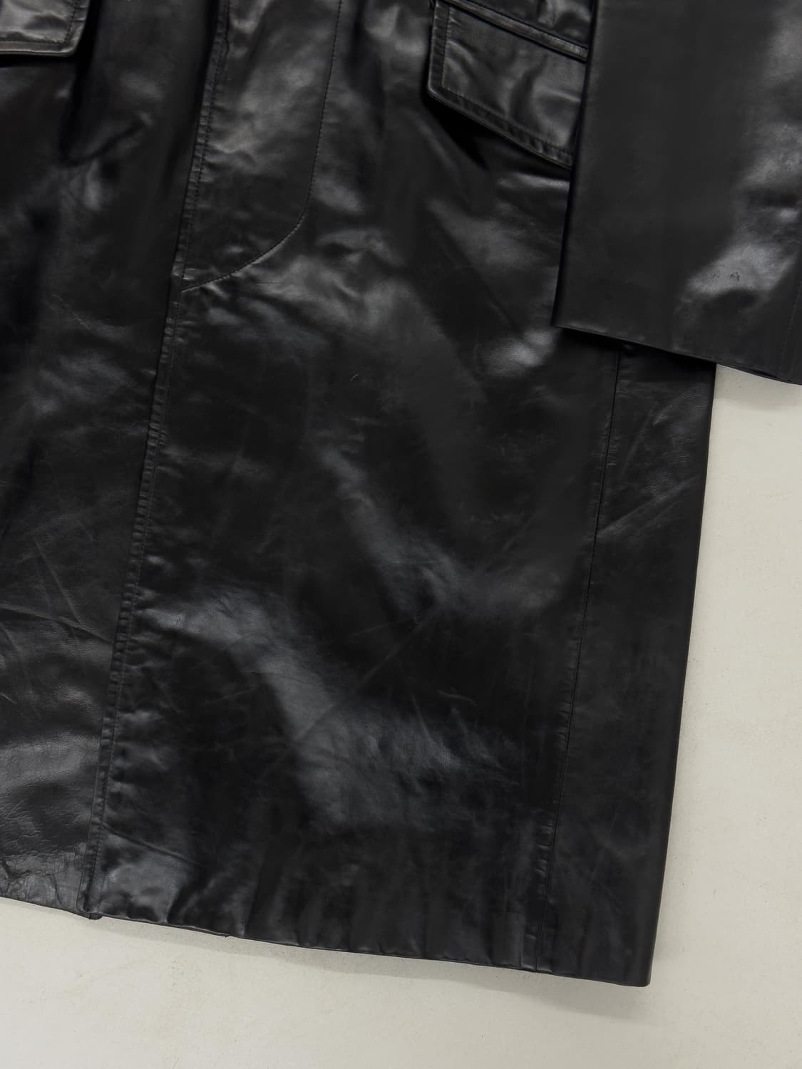 VISARUNO 홀스하이드 레더 코트 상품이미지5