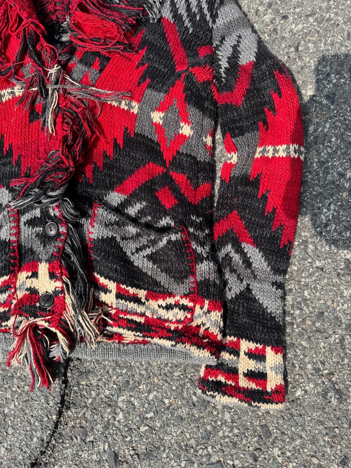 데님앤서플라이&랄프로렌 아즈텍 프린지 니트 가디건  상품이미지3