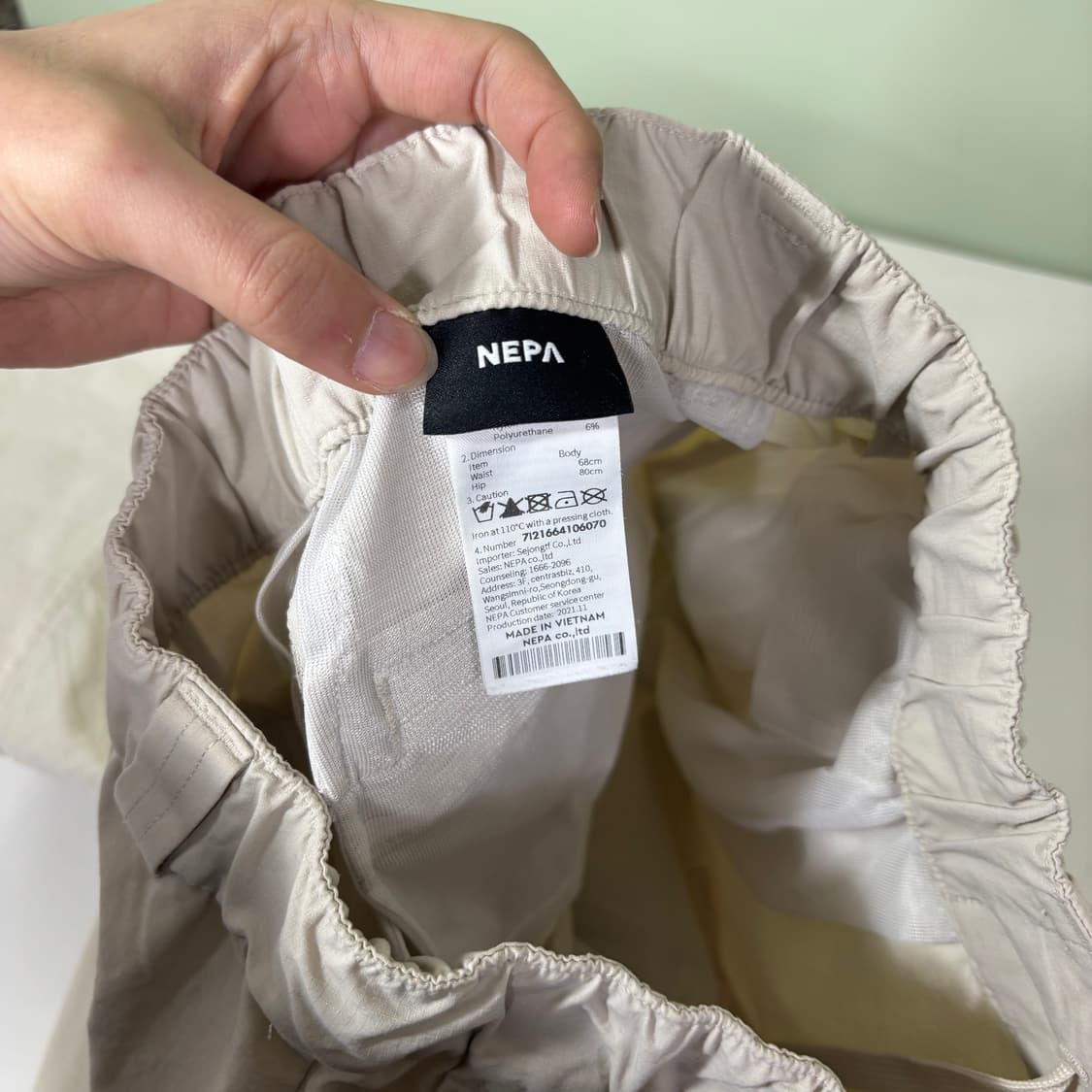 우먼S-M 네파 아이보리 기능성 나일론 카고 조거팬츠 상품이미지5