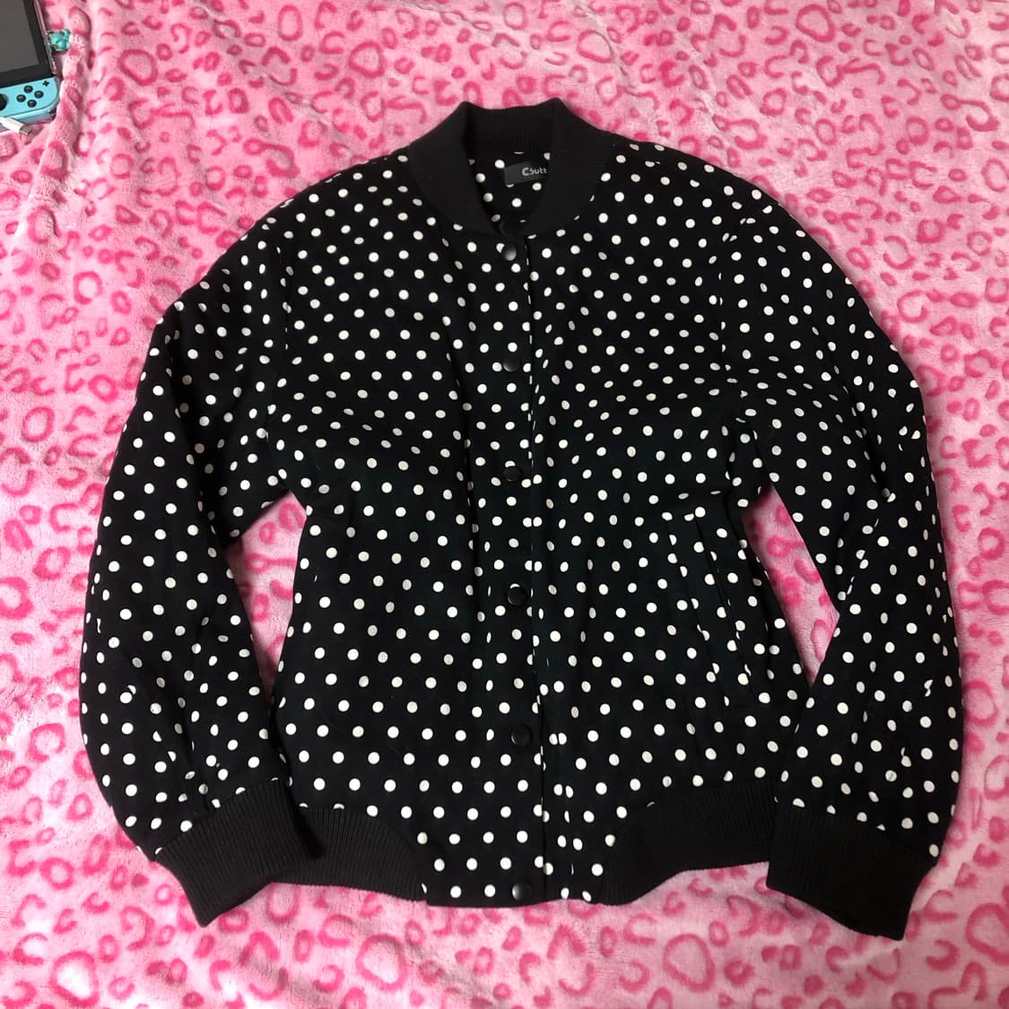 빈티지 니혼진 모리걸 땡땡이 도트 아우터 누빔 자켓 상품이미지1