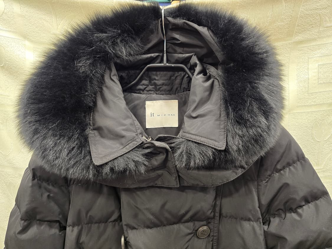 잇미샤 블랙 덕다운 더블 롱패딩 코트 XS(44) 상품이미지2