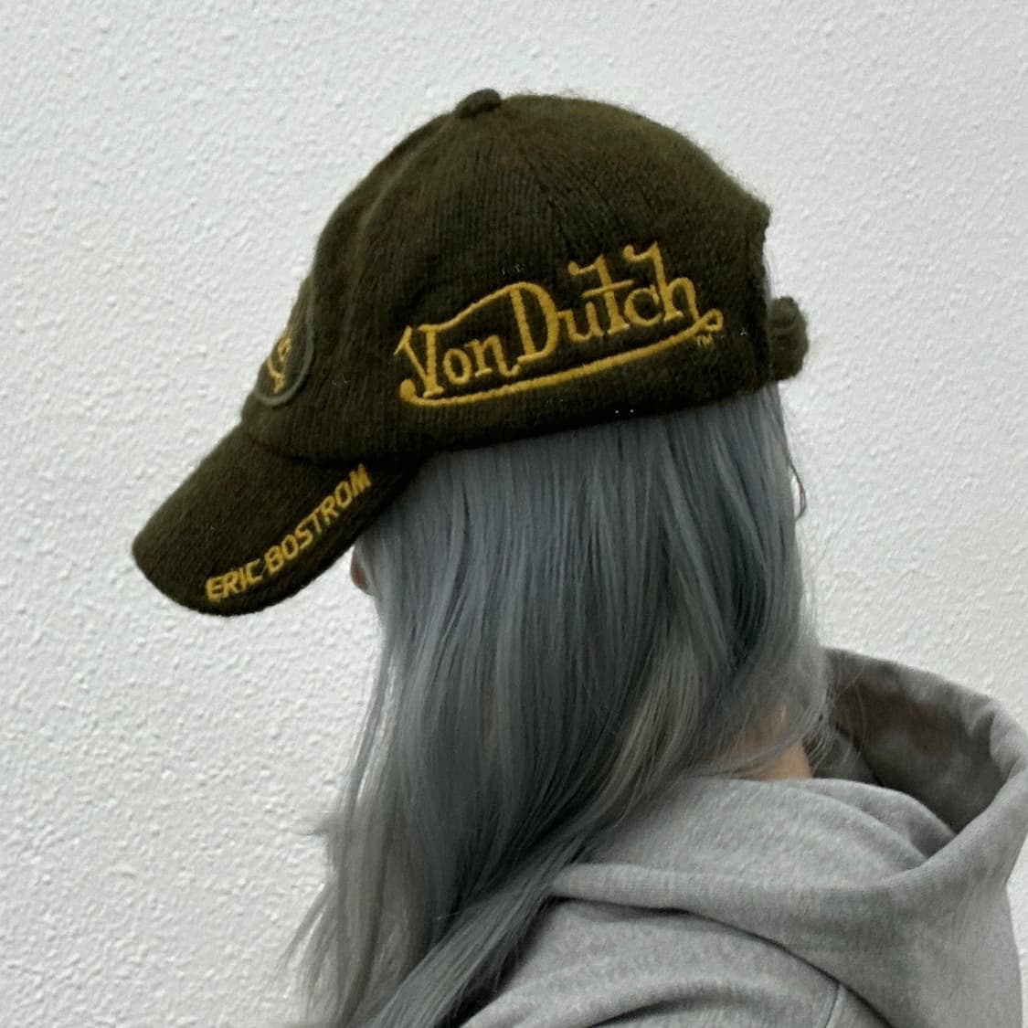 본더치 y2k 윈터 카키 니트 볼캡 상품이미지2