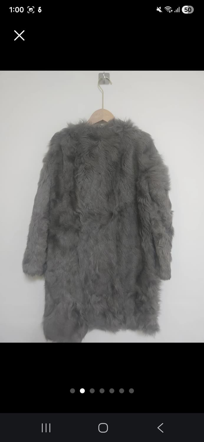 ZARA WOMAN 새끼양가죽 100% 롱 퍼코트M사이즈  상품이미지2