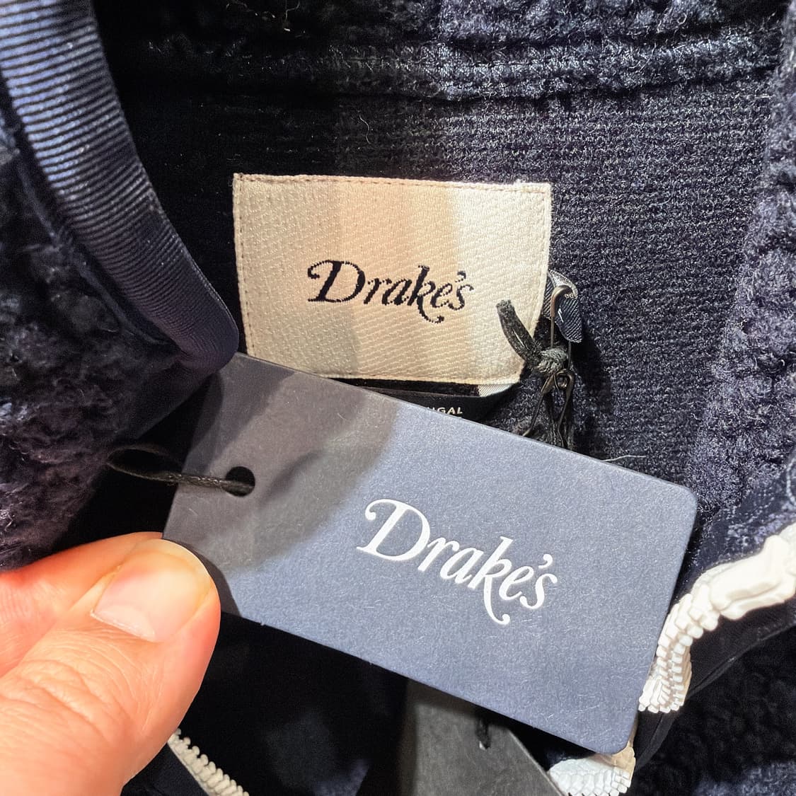 (정품/새상품) Drake's 드레익스 네이비 부클 울 플리스 베스트 상품이미지4