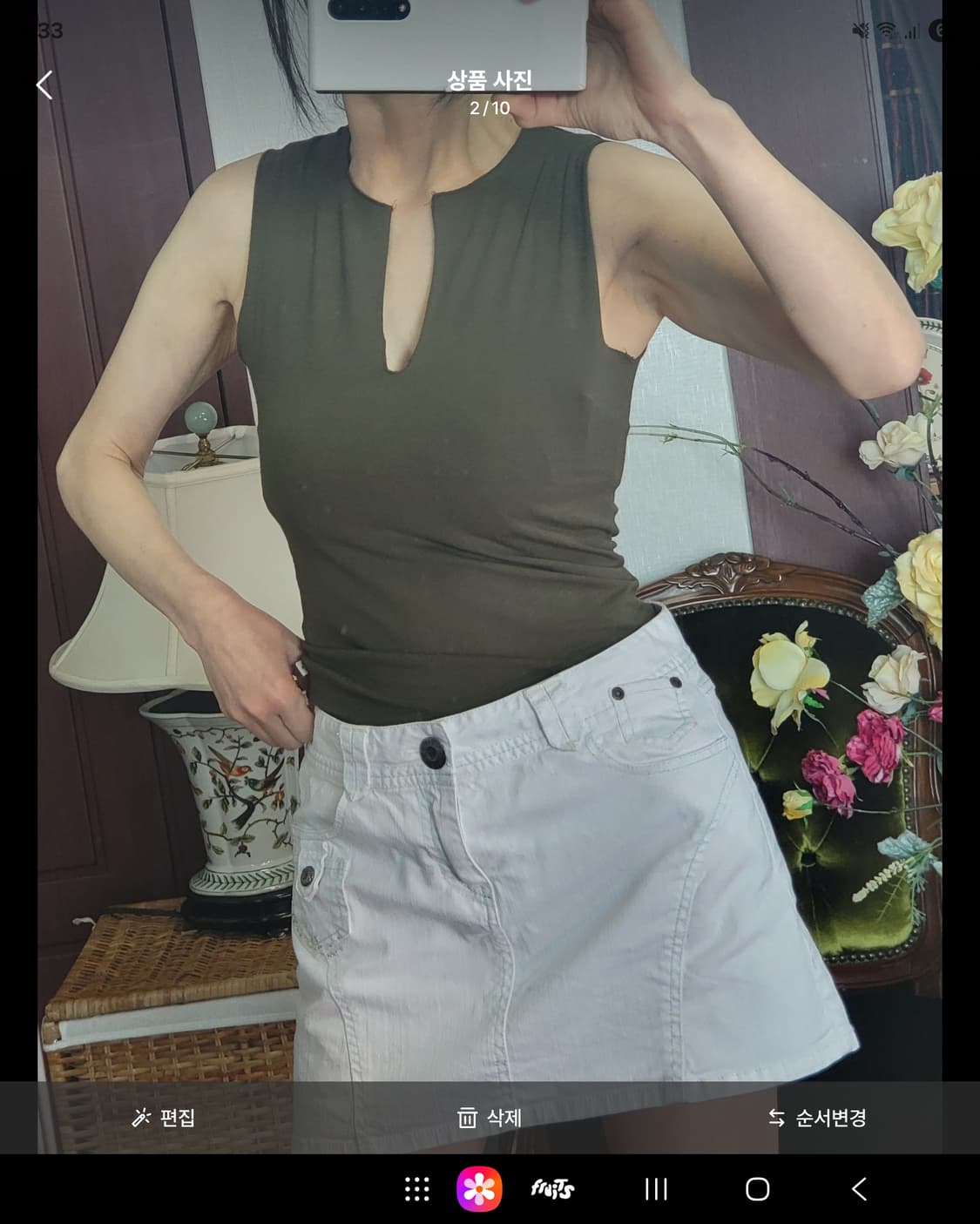 프랑스 모르간 카키 모달 셔츠  상품이미지7