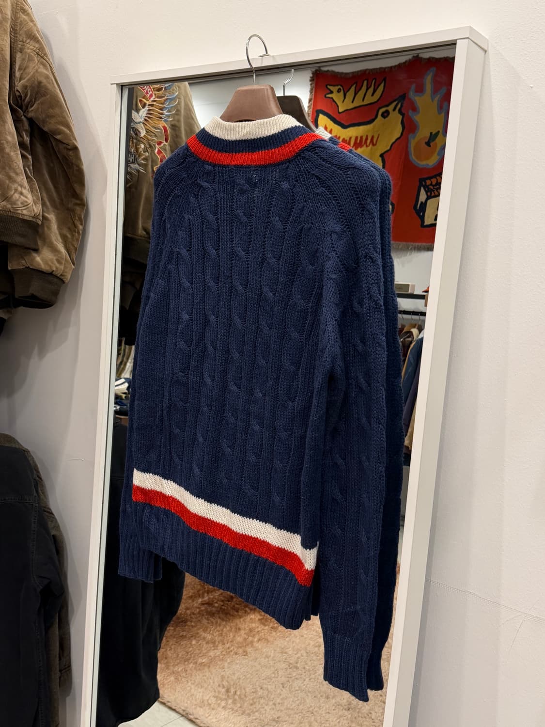 80s Lacoste 라코스테 크리켓 테니스 케이블 스웨터 상품이미지4