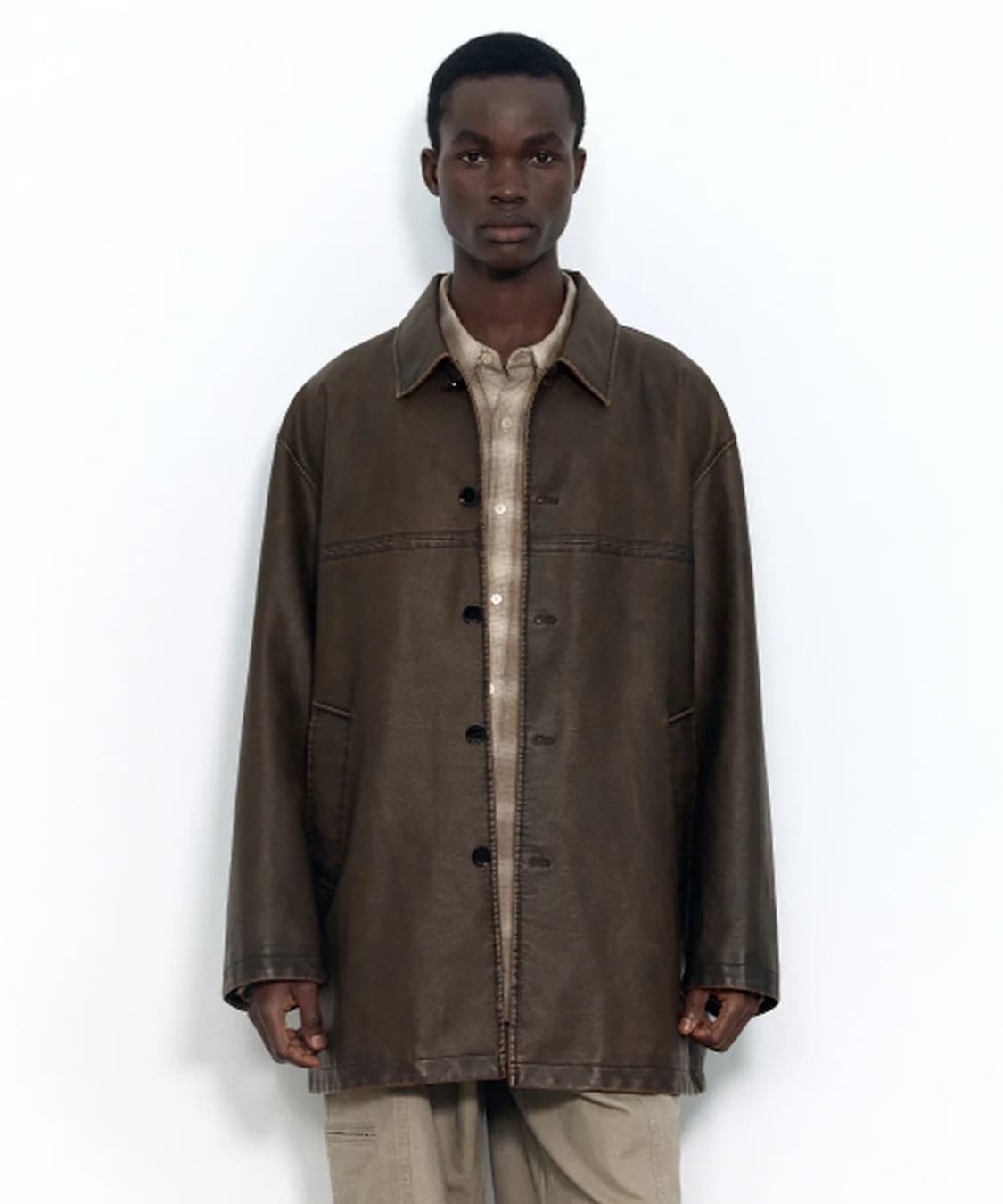 인사일런스 비건 레더 카코트 상품이미지1