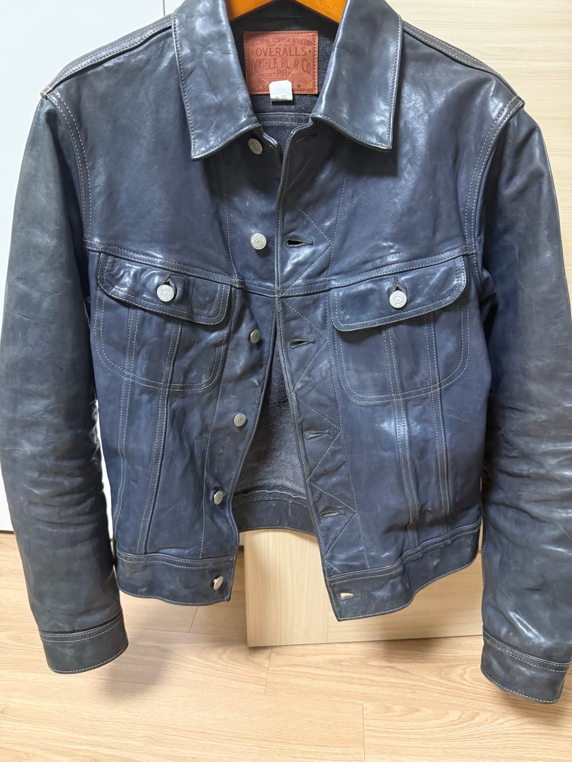 RRL lot 271 리랜드 가죽자켓 인디고 다잉 m size 상품이미지3