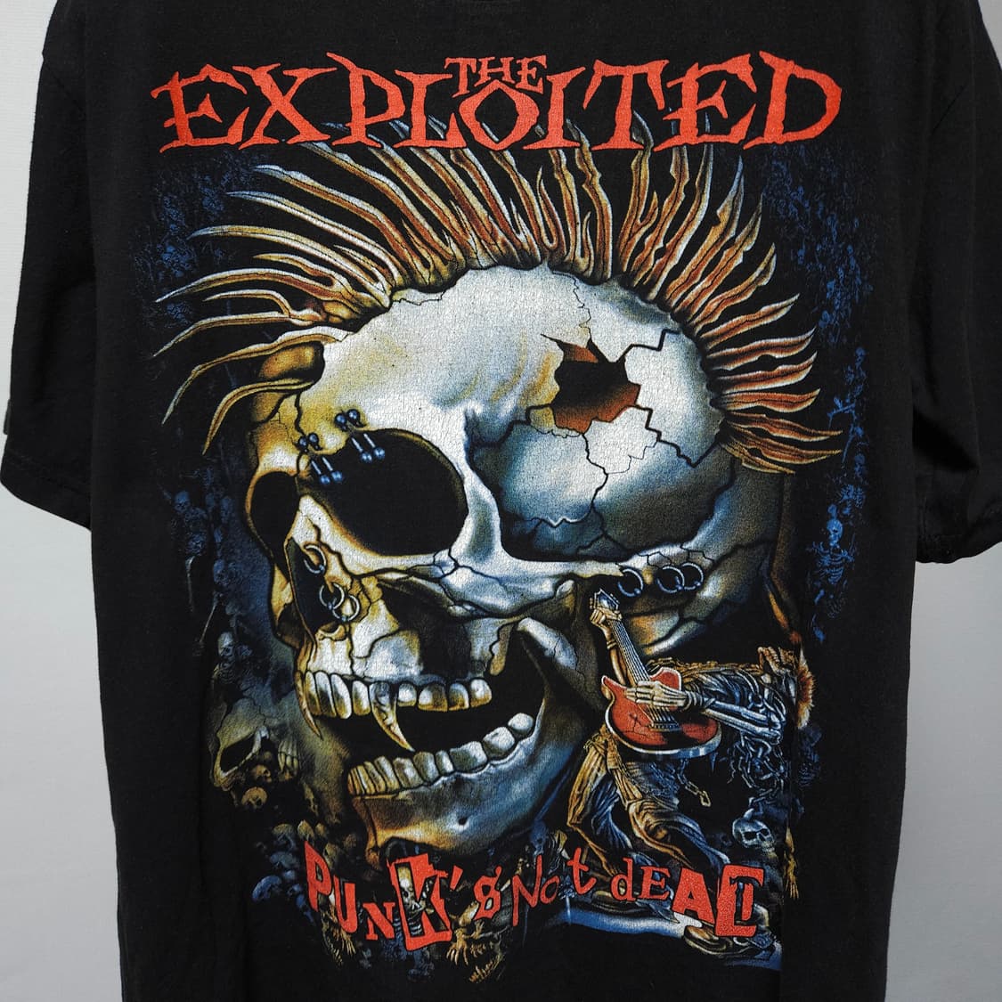M ) 미카엘 The Exploited 펑크 록 해골 프린팅 반팔티 상품이미지2