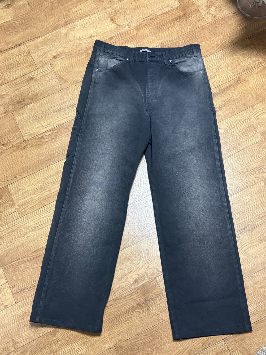 3) 오라리 프러덕트 다이드 오가닉 코튼 덕 페인터 팬츠 페이디드 블랙 상품이미지2